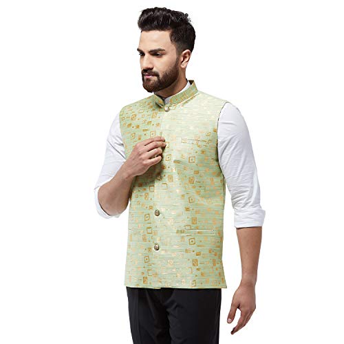 Image of SOJANYA (Since 1958 Men's Jacquard Silk Designer Waist Coat