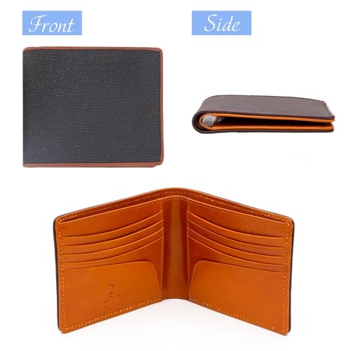 Koshibu Wallet, Italian Leather, Bifold, Pure Bill Purse, Thin, Men's, Made in Japan, Japanese Style, Persimmon Shibu Dyed, Canvas, Leather, No Coin Purse, Birthday Gift for Dad, KSV-011kus (brown)4
