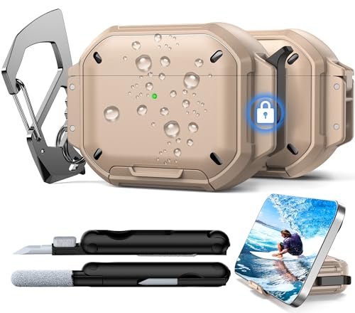 Image of RFUNGUANGO IP68 Waterproof AirPods Pro 3 Case with Lock, Khaki