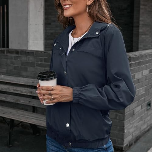 Chaqueta de senderismo para mujer impermeable capucha transpirable para rutas de montaña 2