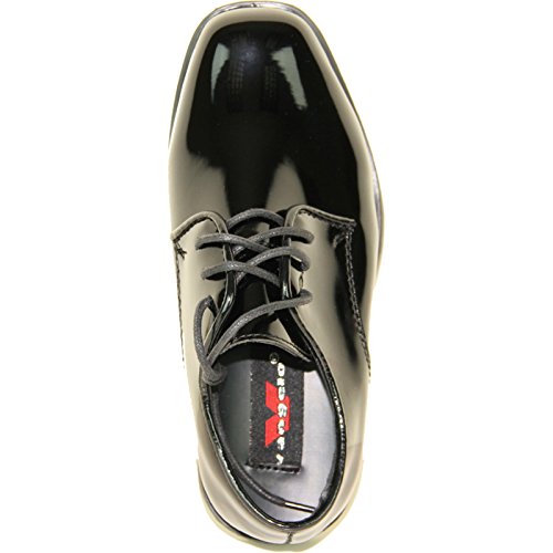 Vangelo Boy Dress Shoe Tux-1 Oxford Tuxedo Shoe For Prom, Uniform, Prom And Formal Events Black Patent Size Little Kid 13K #TOP2