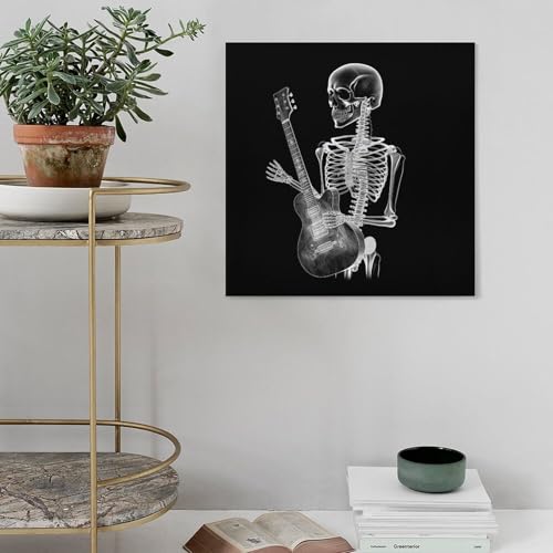 Toile murale abstraite crâne guitare pour transformer un mur vide