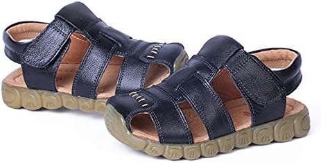 BININBOX Summer Breathable Sandals Girl Boys Toddler Kid Casual Sport Shoe Soft Closed-Toe Retro(10 M US Toddler,Black) | Image 2