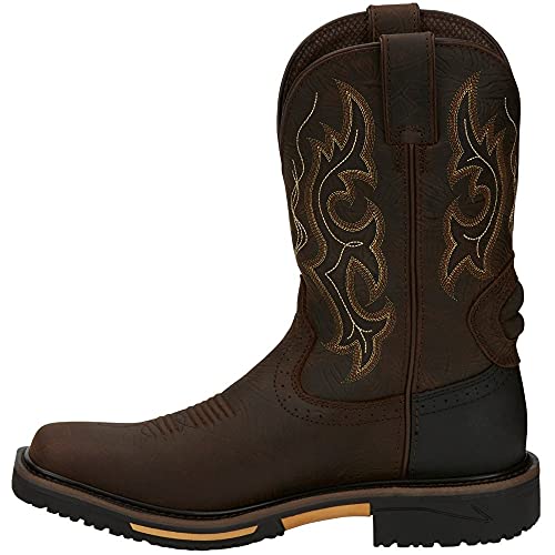 Justin Men's Joist Waterproof Western Work Boot Soft Toe Distressed Brown 11 D #TOP2