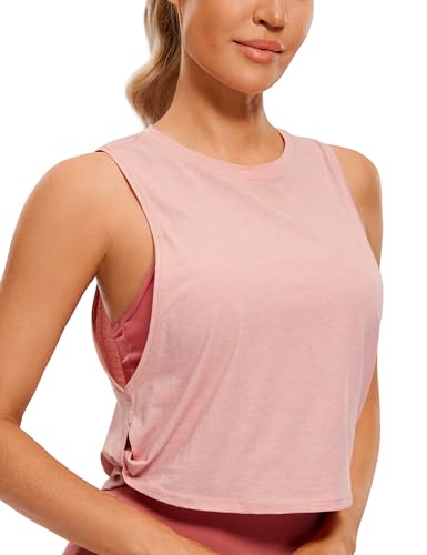 Image of CRZ YOGA Pima Cotton Large Armhole Tank Tops for Women - Workout Sport Athletic Yoga Running Gym Loose Crop Sleeveless Shirts