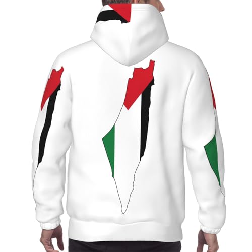 Sweat à capuche Palestine EdWal imprimé carte et drapeau en polyester léger