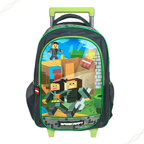 Kit Escolar Infantil, Mochila de Rodinha, Lancheira e Estojo - Gamecraft [Shaolong]