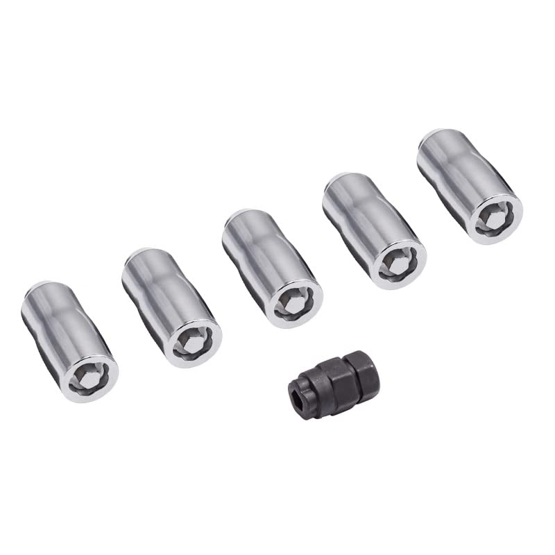 Image of Rugged Ridge 16715.31 Wheel Lock Nut Set, 5 Nuts With Key, Chrome, M14-1.5