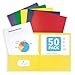 Blue Summit Supplies 50 Two Pocket Folders, Designed for Office and Classroom Use, Assorted 5 Colors, 50 Pack Colored 2 Pocket Folders