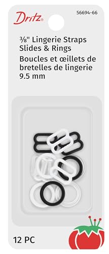 Dritz womens Lingerie Strap Slides, Clear, Black, White, Each US