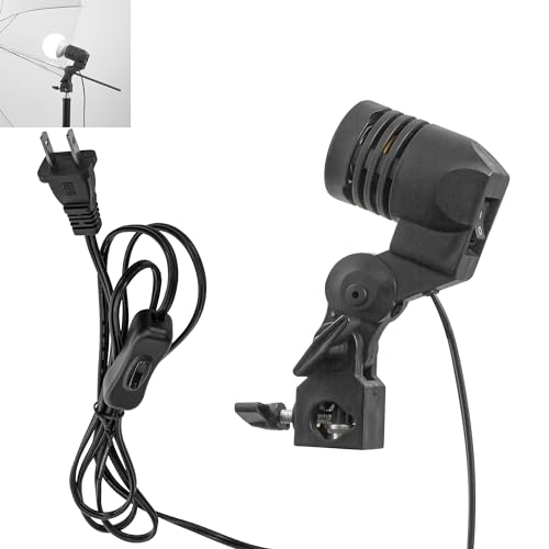 SKIVTGLAMP Inexpensive Studio Lighting Extended Cable 15 feet Plug-in Cord Light Stand Mount for Tripod Fill Lights Articulating ArmUmbrella Diffuser Virtual Backgrounds Photography Studio