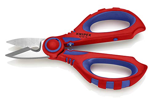 KNIPEX Ferramentas 95 05 10 SBA Tesouras eletricistas com área de crimpagem para virolas, 16 cm