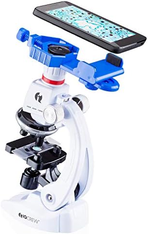 IQCREW 100X-1200X Kids Microscope with Smartphone Adapter and Accessory Kit