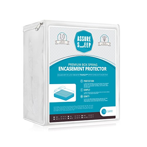 Assure Sleep “Bed Proof” Box Spring Encasement, Zippered Box Spring Cover, Queen Size 60