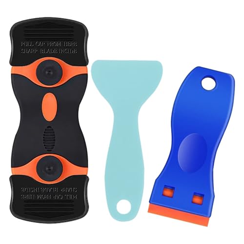 Kit de grattoir, grattoir stable pour plaque de cuisson avec 20 têtes de rechange, grattoir, grattoir de cuisine, grattoir de plaque de cuisson, grattoir de nettoyage, cuisinière, grattoir à verre