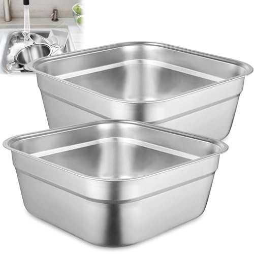 Cuencos de lavado recipientes multiusos acero inoxidable sartenes resistentes cocina 2