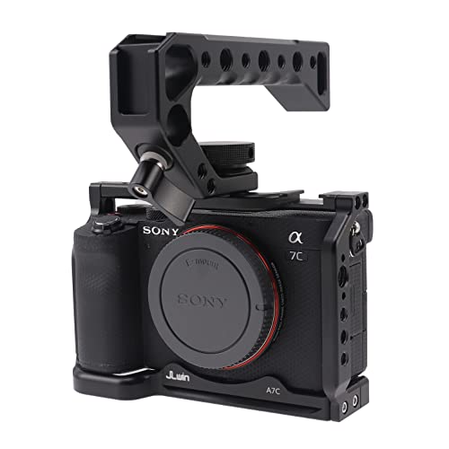 Image of Fotga Alloy Aluminum Camera Cage Stabilizer Bracket + Top Handle for Sony A7C ILCE-7C α7C Mirrorless DSLR Camera Video Film Making