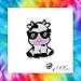 Cool Cow with Shades Badge Reel – Retractable ID Holder, Handmade Beaded Badge Charm for Nurse, Teacher, Healthcare Worker, Office, Custom Interchangeable Animal Topper