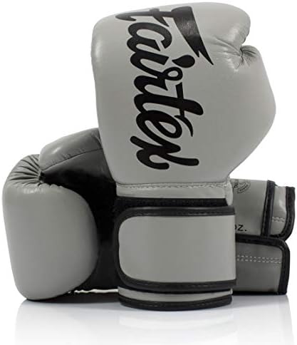 Fairtex BGV14 Muay Thai Boxing Gloves for Men, Women & Kids| MMA Gloves for Martial Arts|Made from Micro Fiber is Premium Quality, Light Weight & Shock Absorbent 10 oz Boxing Gloves-Gray