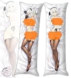 Japanese Uncensored Anime Girl 2B Hugging Body Pillowcase 19'x59' Throw Pillow Cover Bedding Room Decoration (2B_a)