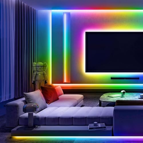 Image of MIXOO 5M Smart LED Strip Lights, RGB Waterproof IP65 Color Changing Light Strip with App, Remote, Voice & Music Sync Control, 5V USB Powered Flexible LED Lights for Home, Room, Festival Decoration