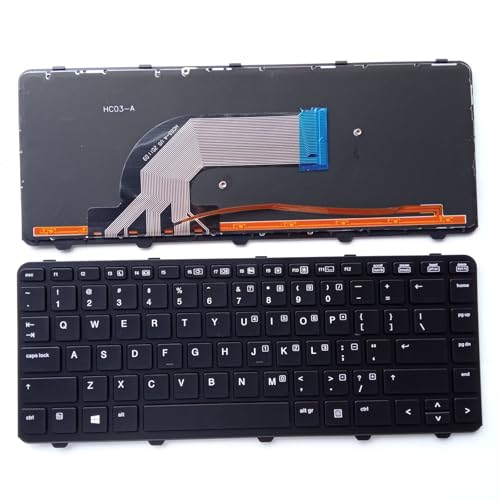 Clavier QWERTY US rétroéclairé compatible HP ProBook 430 440 640 G1 G2 noir