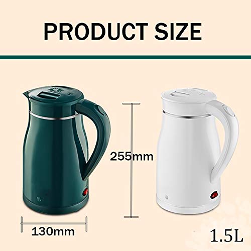 Hervidor eléctrico 1.5L acero inoxidable blanco miniatura 6