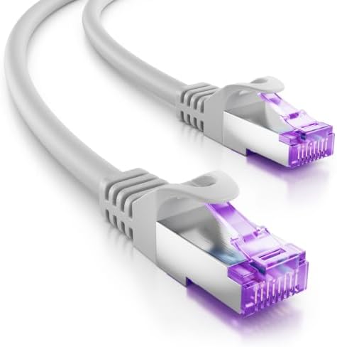 deleyCON 2m CAT7 Netzwerkkabel RJ45 10 Gigabit SFTP PiMF - Grau | Patchkabel Ethernet Kabel, Kupfer, für Highspeed LAN, DSL, Switch, Modem, Router, Patchpanel, CAT7 CAT6 CAT5