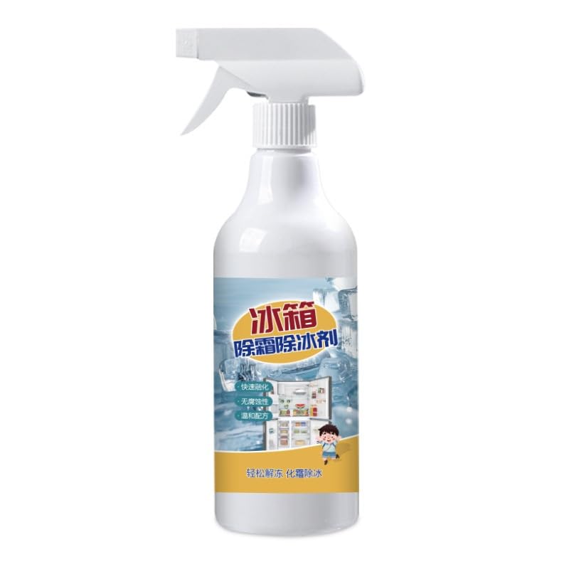 Agente descongelante para frigoríficos 500 ml, limpiador para el interior del frigorífico, descongelador para congeladores, elimina rápidamente el hielo, protección duradera contra la congelación