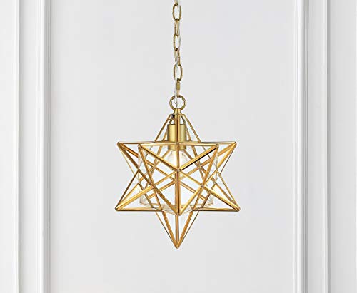 JONATHAN Y Stella 12" Moravian Star Pendant, Gold Leaf/Clear by JONATHAN Y - Used condition - US$95.93
