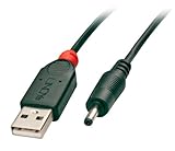 Mit diesem Adapter kann ein Gerät, welches 5V Versorgungsspannung (max. 3A/5V) benötigt und eine 3,5/1,35mm DC-Anschlussbuchse besitzt über ein Standard-USB-Netzteil betrieben werden. Kabellänge ca. 1,5m.