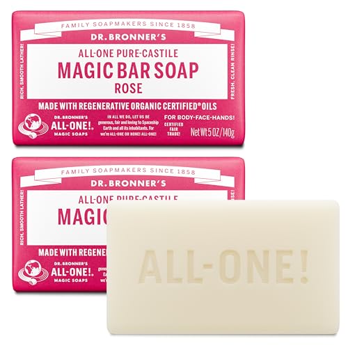 Dr. Bronner's Pure-Castile Magic Bar Soap - Rose 2 Pack