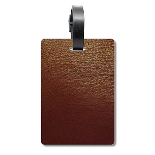 Étiquette d'identification pour valise de voyage cuir marron