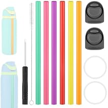 BOXOB Replacement Parts Kit for Owala FreeSip Water Bottle 24oz 32oz, Including 2 Replacement Stopper 2 Sealing Ring 6 Straw 1 Screwdriver & 1 Straw Brush