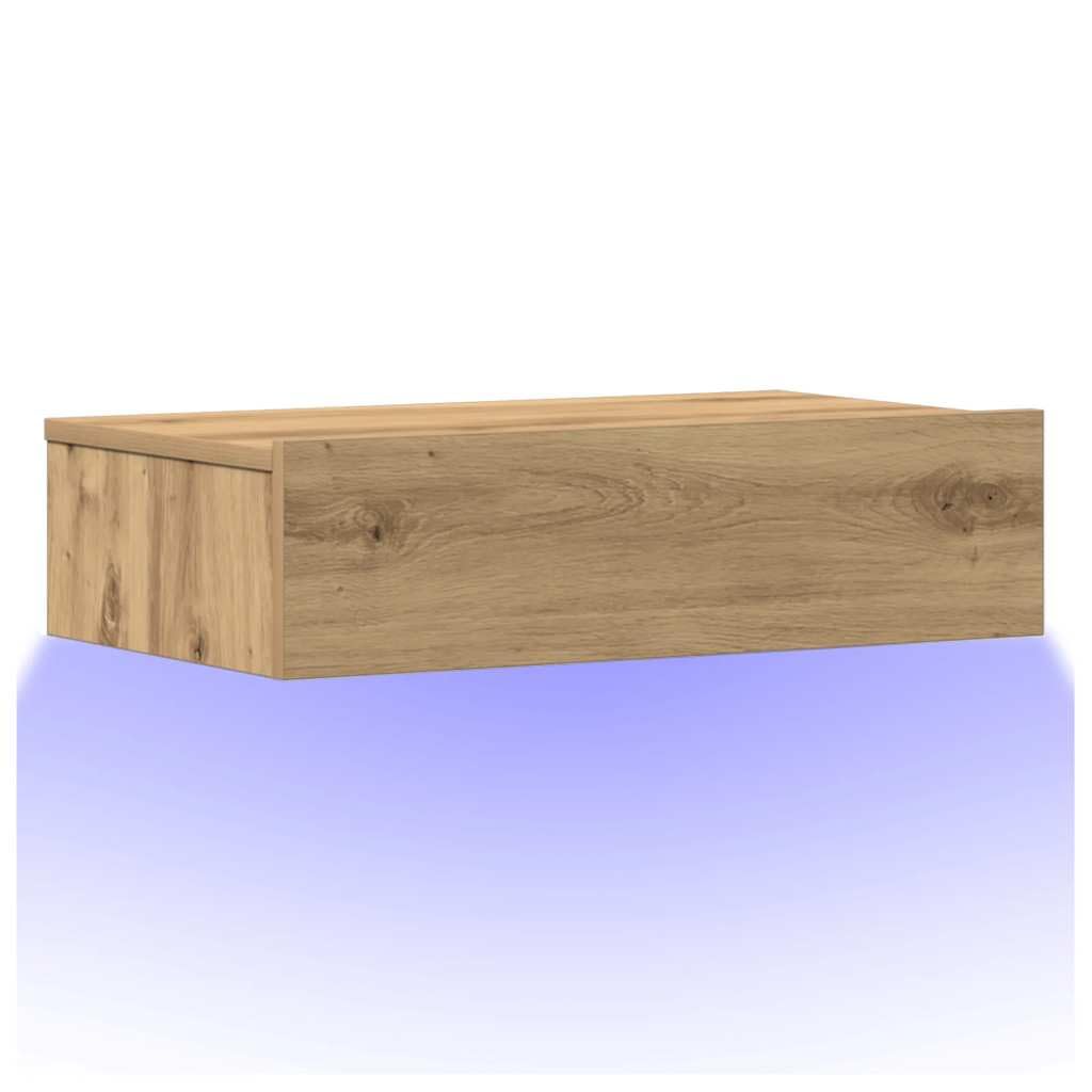vidaXL Mesita de Noche Madera de ingeniería Roble Artisan 60x35 cm