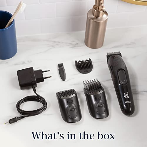 King C. Gillette Cordless Beard Trimmer For Men, Kit Includes 1 Trimmer, 3 Interchangeable Combs, 1 Cleaning Brush, 1 Charger, 1 Travel Bag, Blue #TOP2