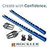 Rockler Parallel Clamps, Deluxe Single Panel Clamps w/Scissor Couplers - Adjustable Clamp for Table & Benchtops - 4-Way Pressure Steel for Flat Panels & Flush Joints w/Clamp Rails & Feet