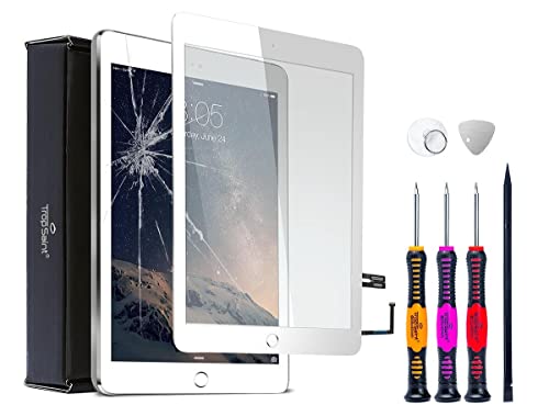 Trop Saint® Digitalizador de Pantalla Táctil Compatible con iPad 6 Blanco Repuesto Reparación con Adhesivo y Herramientas (A1893, A1954) Cover