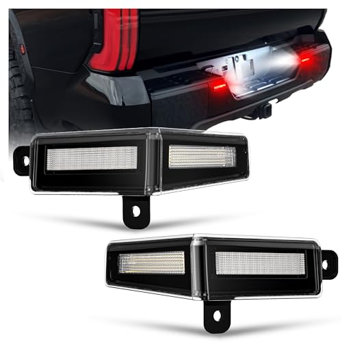 Image of R&F Auto LED License Plate Lamps 3 in 1 tag lights for 2022-2026 T'oyota Tundra (Gen III, XK70), License Plate Lamp and Reverse /Back up /Running Lights' function included