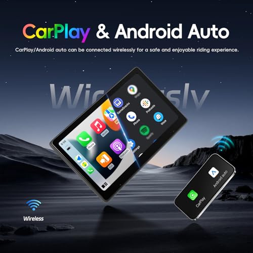 CAMECHO Tragbarer-Auto-Kopfstützen-Videoplayer,Monitor mit 10.1 Zoll IPS HD Touchscreen unterstützt Carplay/Android Auto Super Link Bluetooth FM,Type-C/USB Plug&Play+64G TF-Karte