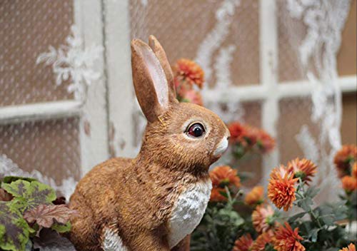 Lapin statue jardin en résine durable pour aménagement extérieur mignon