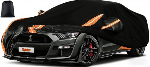 Image of Car Cover Custom Fit for Ford Mustang /Shelby (1964-2025) | 10-Layer Outdoor Waterproof All Weather Heavy Duty Car Cover | Sun, Rain, UV, Dust, and Snow Protection - Zipper Door & Storage Bag