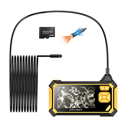 Pancellent Dual Lens Industrial Endoscope, 1080P Digital Borescope Inspection Camera With 8Mm Ip67 Waterproof Camera, Sewer Camera With 4.3" Lcd Screen, 6 Led Lights,16.5Ft Semi-Rigid Cable, 32Gb Card #TOP1