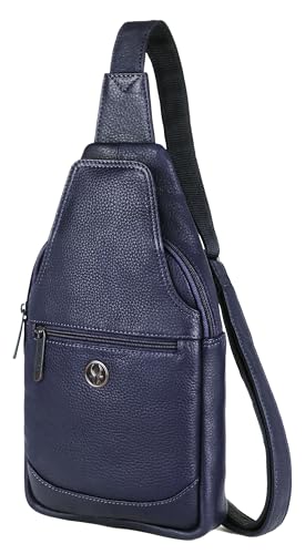 Image of WildHorn Leather Sling Crossbody Bag for Men, Stylish Chest Shoulder Bag for Men Women, Adjustable Strap for Commuting Travel Outdoor Activities Cycling