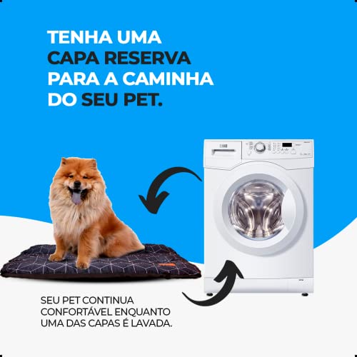 Colchonete para Cachorro Mabuu (Grande, Geométricas Preta)
