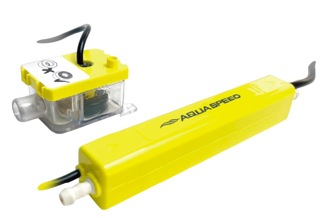 Mini Pompe de Relevage Condensats - Ultra Silencieuse 19 dB - Kit complet prêt à poser - 15 L/h - Refoulement 12 m - Plug et Play - Climatiseur et PAC - AquaSpeed Silence+