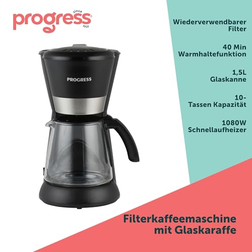 PROGRESS Filterkaffeemaschine 1,5 l, 10 Tassen – Ansicht 2