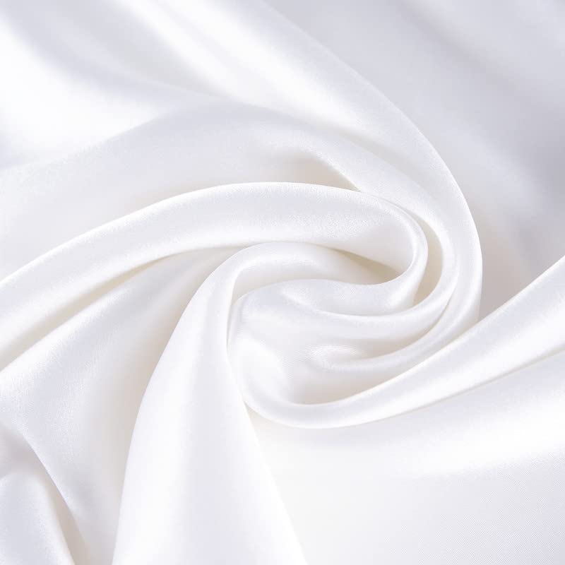 Townssilk Federa in seta naturale di gelso al 100% su entrambi i lati, con cerniera nascosta, 19 mm, dimensioni: 40 x 70 cm, per la salute di pelle e capelli, 600 fili, bianca