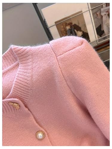 GORGLITTER Women's Button Up Long Sleeve Short Cardigan Sweater Trendy Fall Chunky Warm Cable Knit Teacher Cardigans3