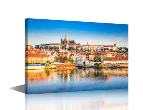 Tableau château de Prague 61x40cm pour décoration murale de salon